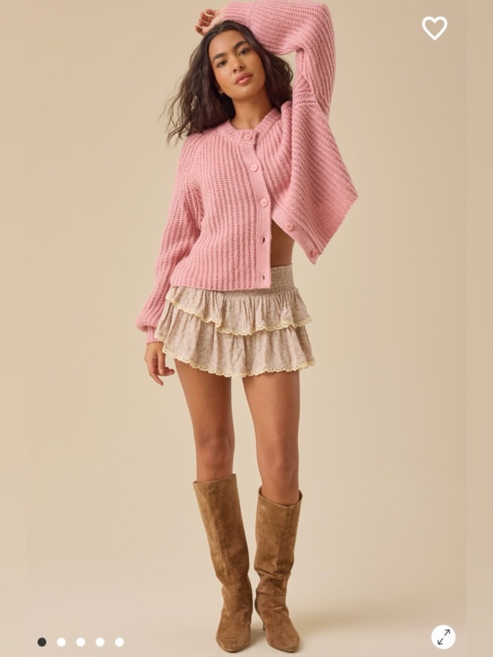 Altar'd State Tiered Ruffle Mini Skirt
